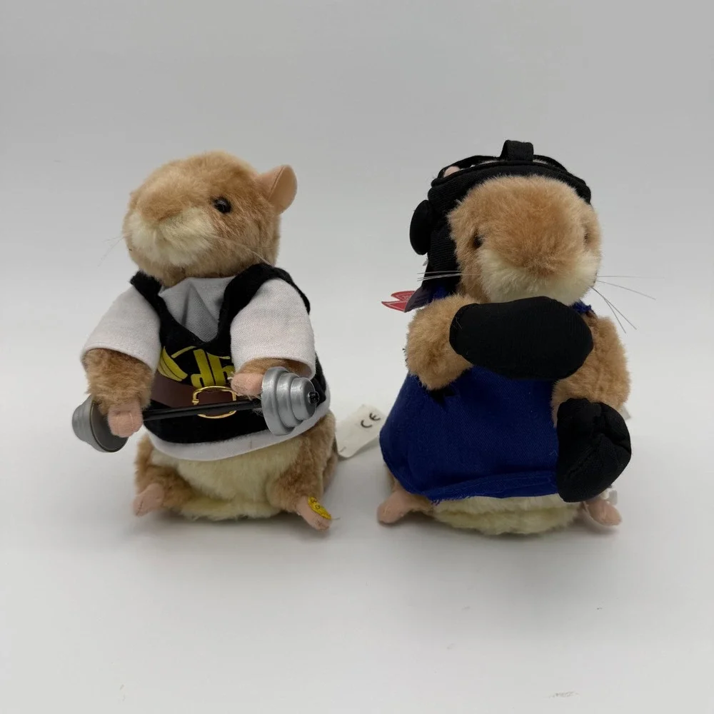Lot of 2 Gemmy Dancing Hamster Zeke & Sugar Ray Clay Vintage 2002